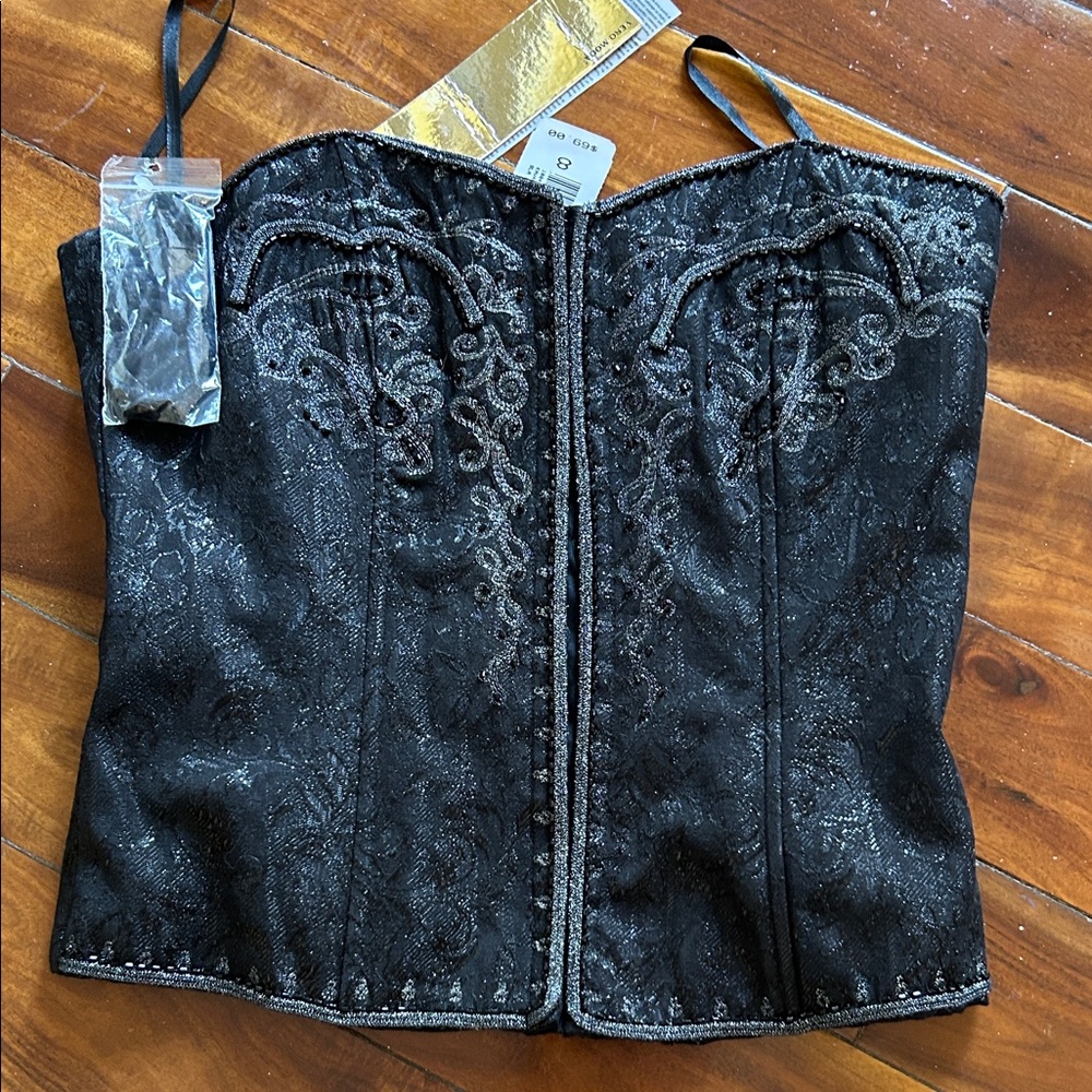 Vero Moda Black Embellished Lace Bustier Camisole